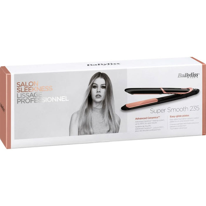 Placa de indreptat parul BABYLISS Super Smooth ST391E, 235 grade, invelis ceramic, negru WALTI