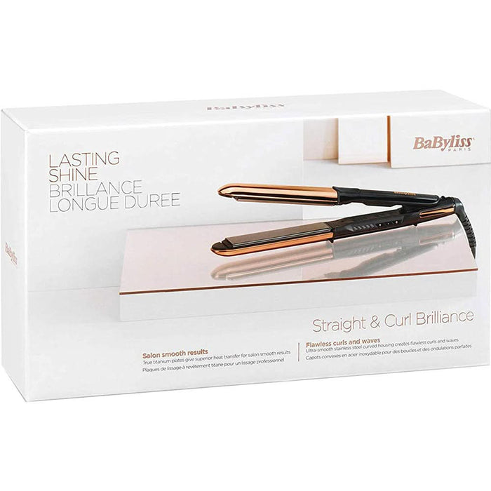 Placa de indreptat parul BABYLISS Straight&Curl brilliance ST482E, 235 grade, negru WALTI