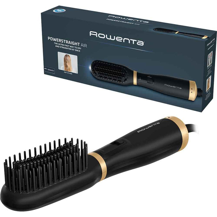 Perie cu aer cald ROWENTA Powerstraight UB5920F0, 500W, 3 trepte de temperatura, Invelis Ceramic, negru-auriu WALTI