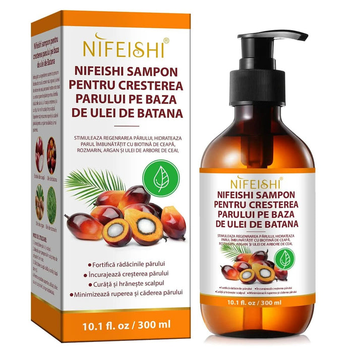 NIFEISHI Șampon pentru creșterea părului cu Ulei de Batana, Biotină și Rozmarin, 300 ml WALTI