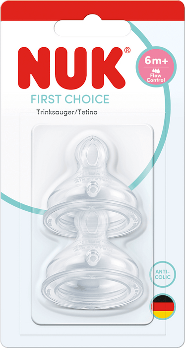 NUK FC tetină silicon flux control 6+ luni, 2 buc WALTI