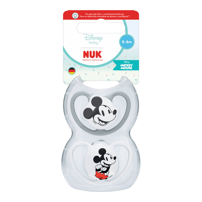 NUK PM AIR Mickey Mouse suzetă M1 0-6 luni, 2 buc WALTI
