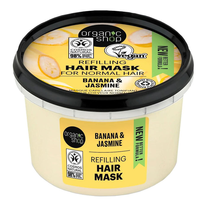 organic shop Mască de păr tonifiantă cu banane și iasomie, 250 ml WALTI