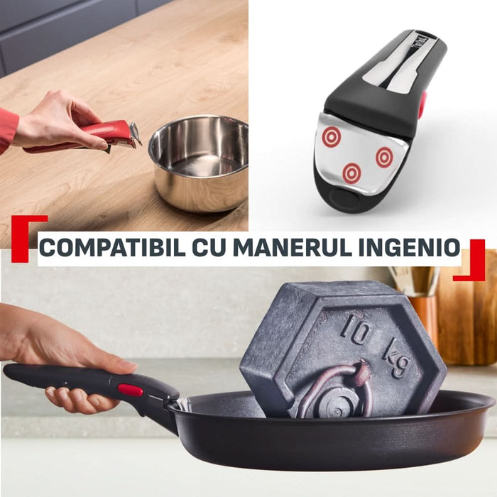 Set vase TEFAL Ingenio Excellence+ P0009853, 12 piese, 20-28cm, aluminiu, negru WALTI
