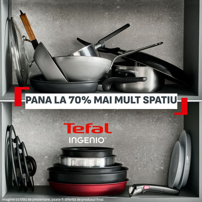 Set vase TEFAL Ingenio Excellence+ P0009853, 12 piese, 20-28cm, aluminiu, negru WALTI