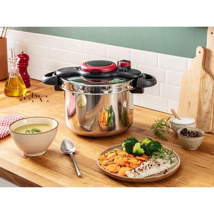 Oala sub presiune TEFAL Clipsominut Easy, 9l, inox, argintiu WALTI