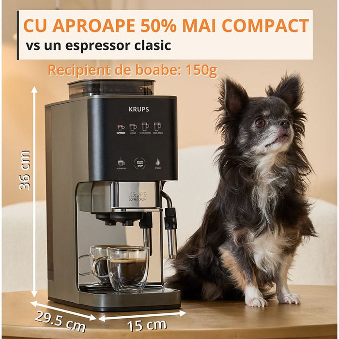 Espressor semi-automat KRUPS Coffee Crush Experience SA403BE0, 1.8l, 1350W, 15 bar, bej-negru WALTI