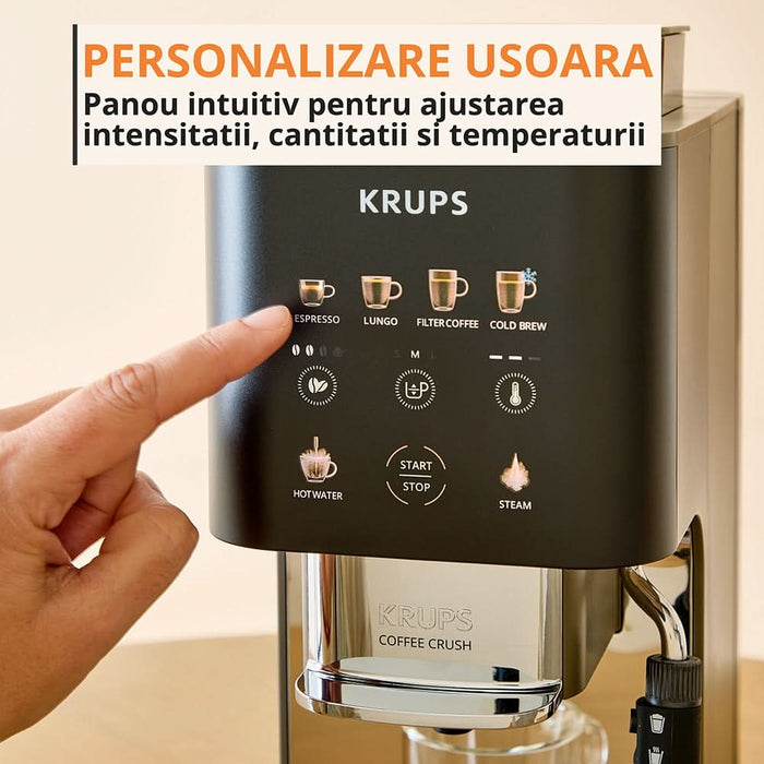 Espressor semi-automat KRUPS Coffee Crush Experience SA403BE0, 1.8l, 1350W, 15 bar, bej-negru WALTI