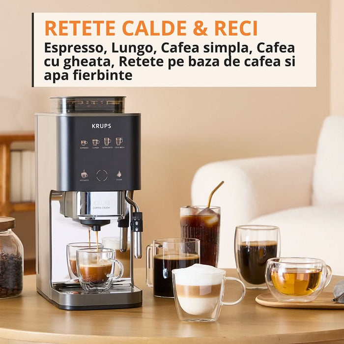 Espressor semi-automat KRUPS Coffee Crush Experience SA403BE0, 1.8l, 1350W, 15 bar, bej-negru WALTI