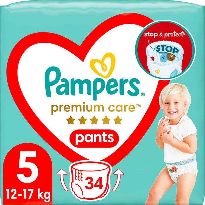 Pampers Premium Care Scutece chiloţel numărul 5, 12-17 kg, 34 buc WALTI