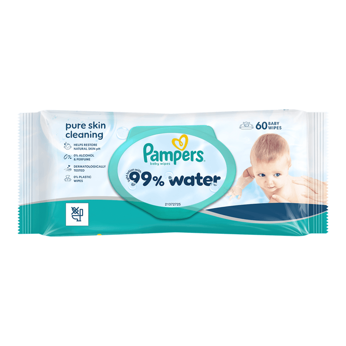 Pampers Șervețele umede cu 99% apă, 60 buc WALTI