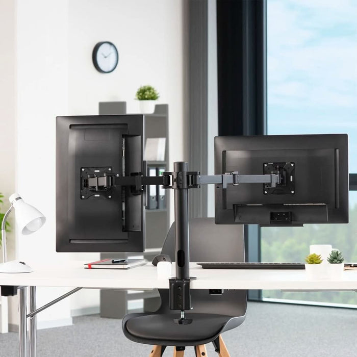 Suport monitor birou HAMA Full Motion 118494, 13-35", 2 monitoare, reglabil, 15Kg WALTI