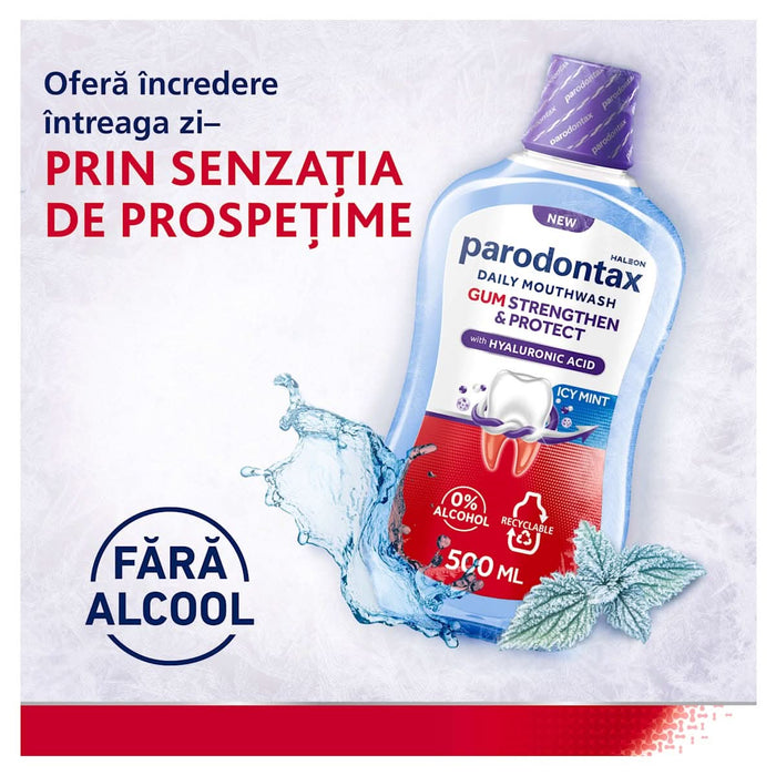parodontax Apă de gură Icy Mint Strengthening and Protecting Gums, 500 ml WALTI