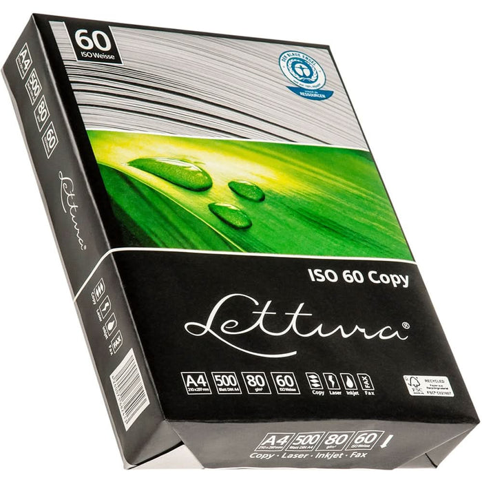 Hartie copiator reciclata LETTURA 60, A4, 500 coli, gri-natur WALTI