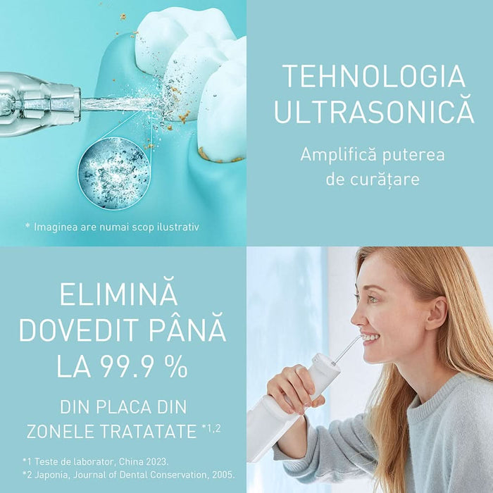 Irigator bucal PANASONIC Ultrasonic EW-DJ66-W303, 5 viteze, 2 capete, 200 ml, alb WALTI
