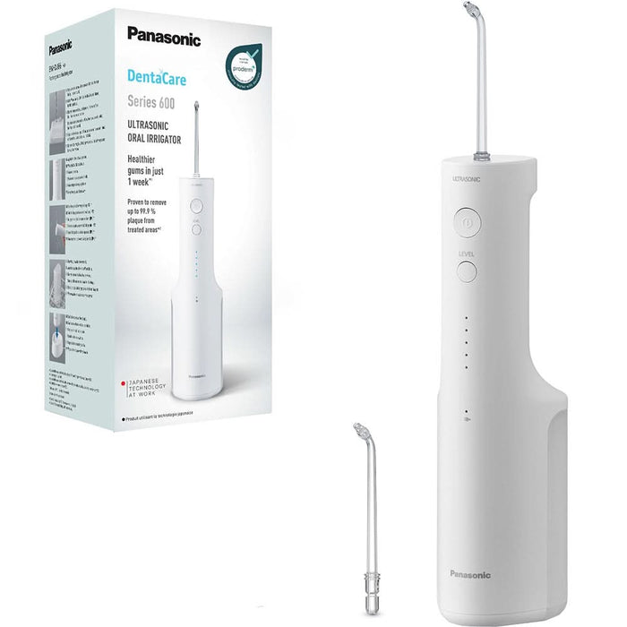 Irigator bucal PANASONIC Ultrasonic EW-DJ66-W303, 5 viteze, 2 capete, 200 ml, alb WALTI