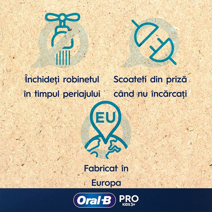 Periuta de dinti electrica copii ORAL-B Pro Kids Frozen, 7600 miscari/min, Curatare 2D, 2 programe, 1 capat, albastru WALTI