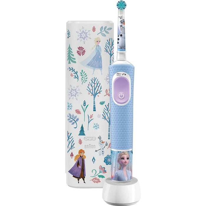 Periuta de dinti electrica copii ORAL-B Pro Kids Frozen, 7600 miscari/min, Curatare 2D, 2 programe, 1 capat, albastru - WALTI WALTI