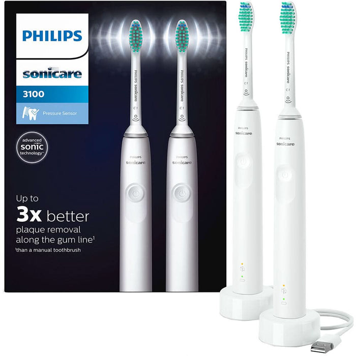 Set 2 Periute de dinti electrice PHILIPS Sonicare HX3675/13, 31000 miscari/min, 1 program, 2 capate, alb WALTI