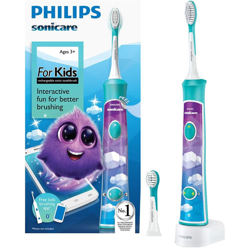 Periuta de dinti electrica pentru copii PHILIPS Sonicare For Kids HX6322/04, 62000 miscari/min, 2 programe, 2 capete, albastru - WALTI WALTI
