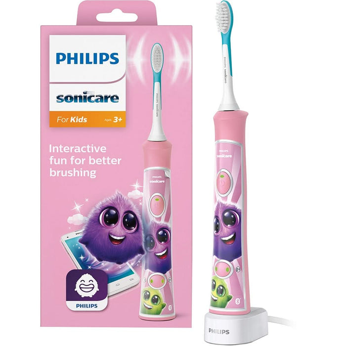 Periuta de dinti electrica copii PHILIPS For Kids HX6352/42, 62.000 miscari/min, 2 programe, 2 capete, roz WALTI