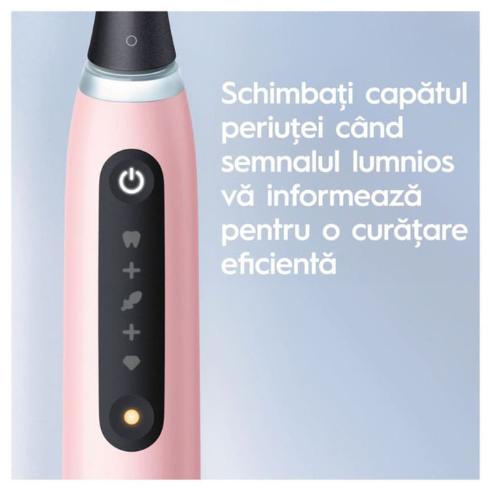 Periuta de dinti electrica ORAL-B iO5, Bluetooth, 40000 miscari/min, Curatare 3D, 5 programe, 1 capat, roz WALTI
