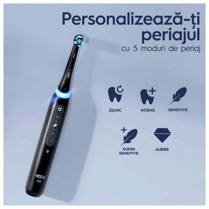 Periuta de dinti electrica ORAL-B iO5, Bluetooth, 40000 miscari/min, Curatare 3D, 5 programe, 1 capat, negru WALTI