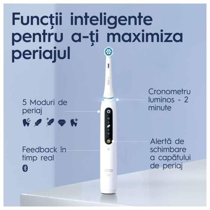 Periuta de dinti electrica ORAL-B iO5, Bluetooth, 40000 miscari/min, Curatare 3D, 5 programe, 1 capat, alb WALTI