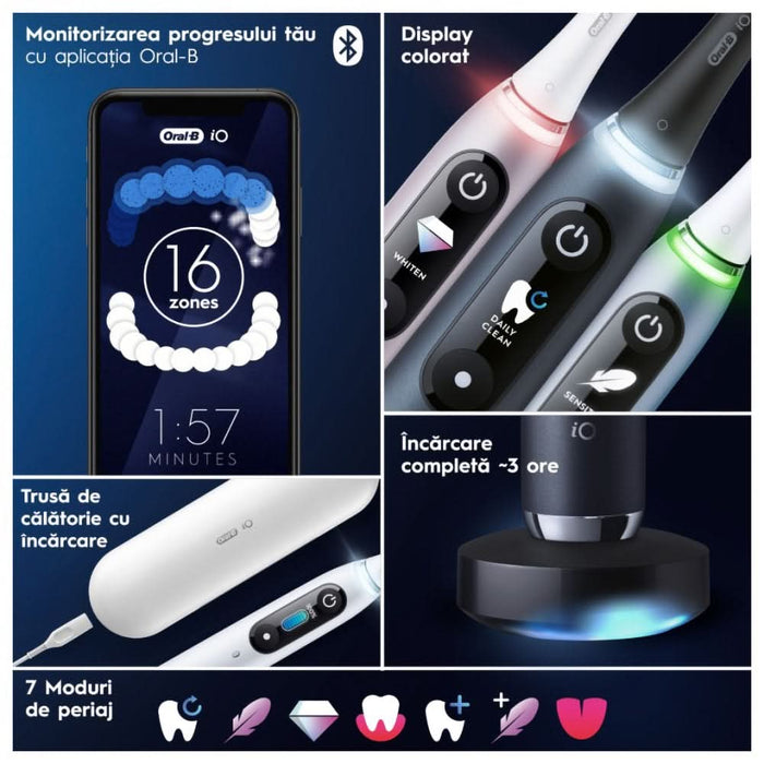 Periuta de dinti electrica ORAL-B iO9, Bluetooth, Curatare 3D, 7 programe, 1 capat, negru WALTI