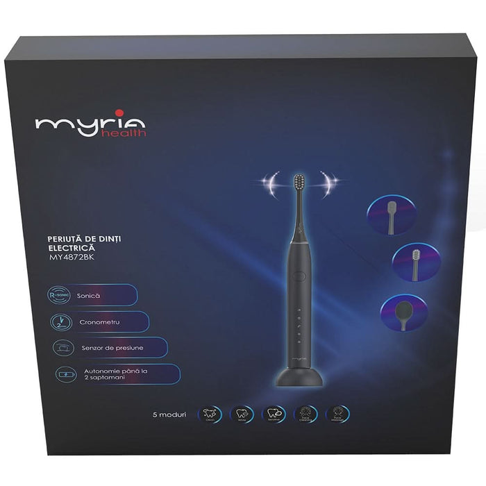 Periuta de dinti electrica MYRIA MY4872BK, 5 programe, 4 capete, negru WALTI