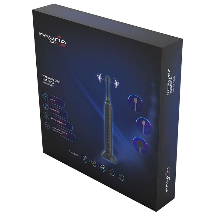 Periuta de dinti electrica MYRIA MY4872BK, 5 programe, 4 capete, negru WALTI