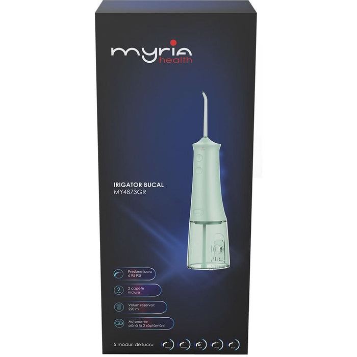 Irigator bucal MYRIA MY4873GR, 5 viteze, 2 capete, 220ml, verde WALTI