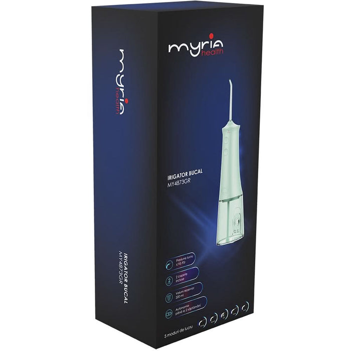 Irigator bucal MYRIA MY4873GR, 5 viteze, 2 capete, 220ml, verde WALTI