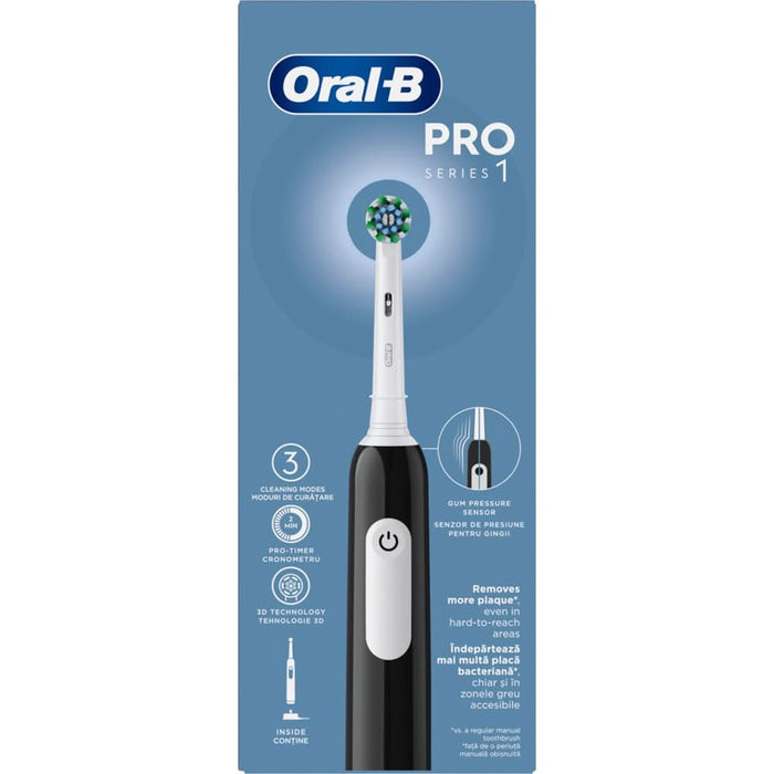 Periuta de dinti electrica ORAL-B Pro 1, 20000 pulsatii/min, Curatare 3D, Timer, 3 programe, 1 capat, negru WALTI