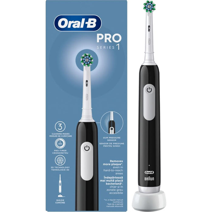 Periuta de dinti electrica ORAL-B Pro 1, 20000 pulsatii/min, Curatare 3D, Timer, 3 programe, 1 capat, negru WALTI