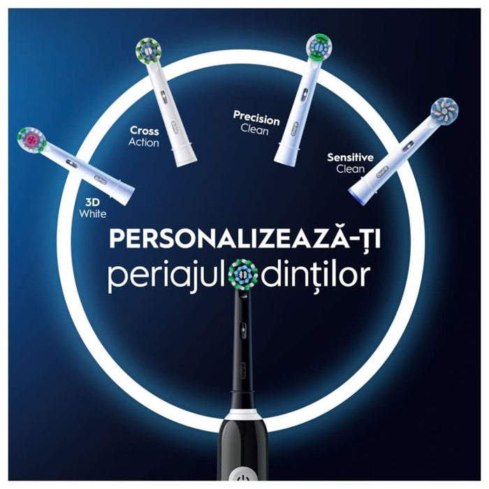 Periuta de dinti electrica ORAL-B Pro 1, 20000 pulsatii/min, Curatare 3D, Timer, 3 programe, 1 capat, negru WALTI
