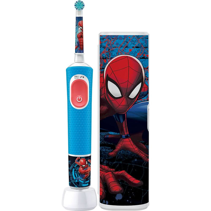 Periuta de dinti electrica copii ORAL-B Pro Kids Spiderman, 7600 miscari/min, Curatare 2D, 2 programe, 1 capat, albastru WALTI