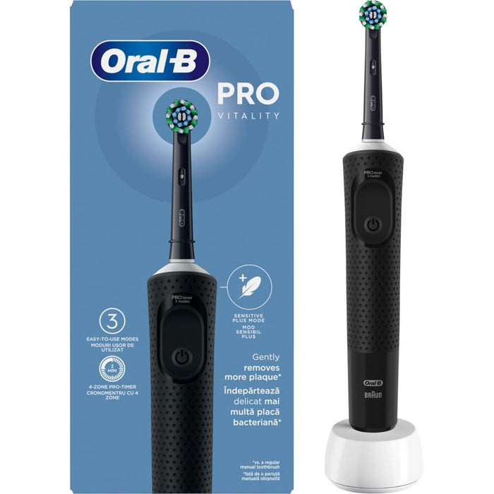 Periuta de dinti electrica ORAL-B  Vitality PRO, 7600 miscari/min, Curatare 2D, 3 programe, 1 capat, negru WALTI