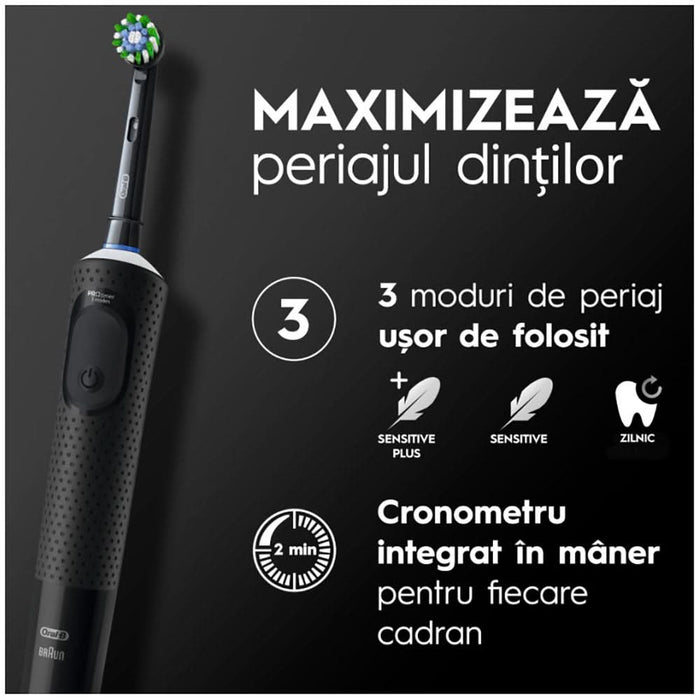 Periuta de dinti electrica ORAL-B  Vitality PRO, 7600 miscari/min, Curatare 2D, 3 programe, 1 capat, negru WALTI