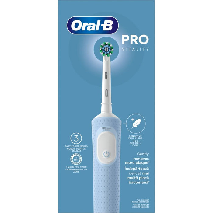 Periuta de dinti electrica ORAL-B Vitality PRO, 7600 miscari/min, Curatare 2D, 3 programe, 1 capat, albastru - WALTI WALTI