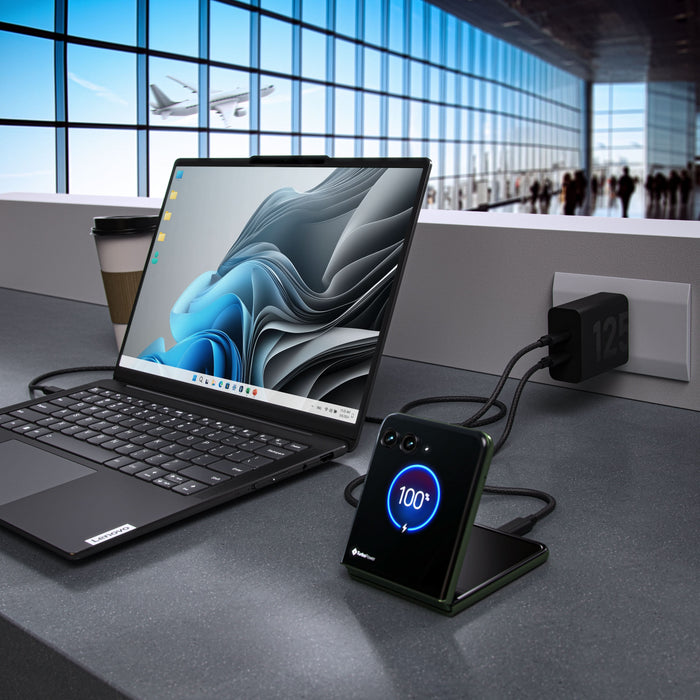 Incarcator retea MOTOROLA TurboPower, 2x USB-C, 125W, Cablu inclus 2m, negru WALTI