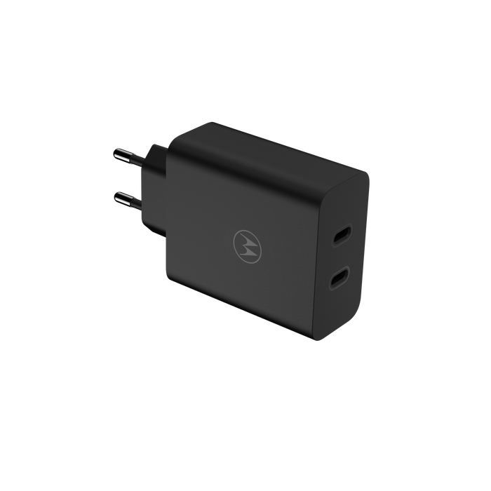 Incarcator retea MOTOROLA TurboPower, 2x USB-C, 125W, Cablu inclus 2m, negru WALTI