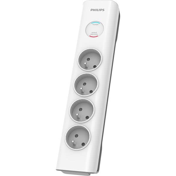 Prelungitor cu protectie PHILIPS SPN7040WA/58, 4 prize, 2m, Protectie copii, alb - WALTI WALTI
