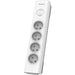 Prelungitor cu protectie PHILIPS SPN7040WA/58, 4 prize, 2m, Protectie copii, alb - WALTI WALTI