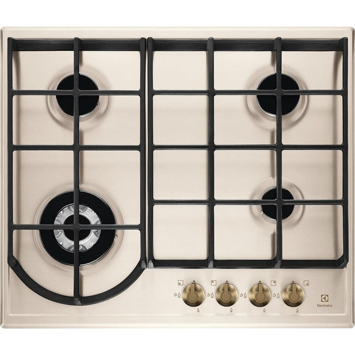 Plita incorporabila ELECTROLUX EGH6343RON, Gaz, 4 arzatoare, Wok, crem WALTI