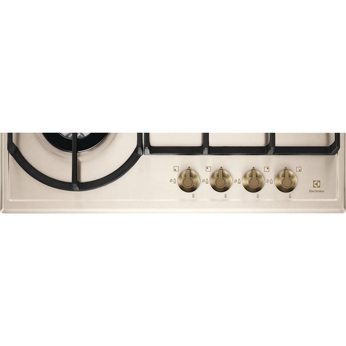 Plita incorporabila ELECTROLUX EGH6343RON, Gaz, 4 arzatoare, Wok, crem WALTI