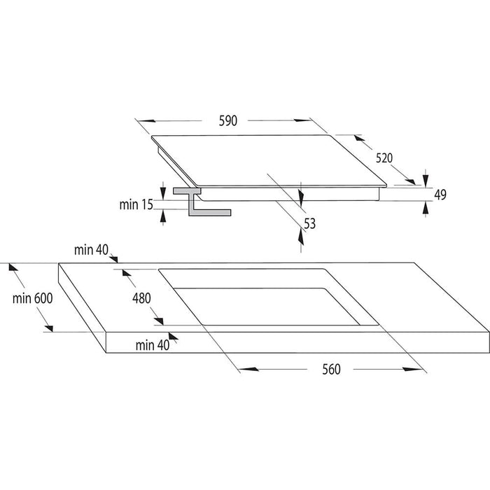 Plita incorporabila GORENJE GI6442BSCE, Inductie, 4 arzatoare, Touch Control, negru WALTI