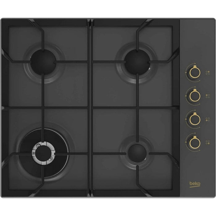 Plita incorporabila BEKO HIGG64125SAR, Gaz, 4 arzatoare, Wok, antracit - WALTI WALTI