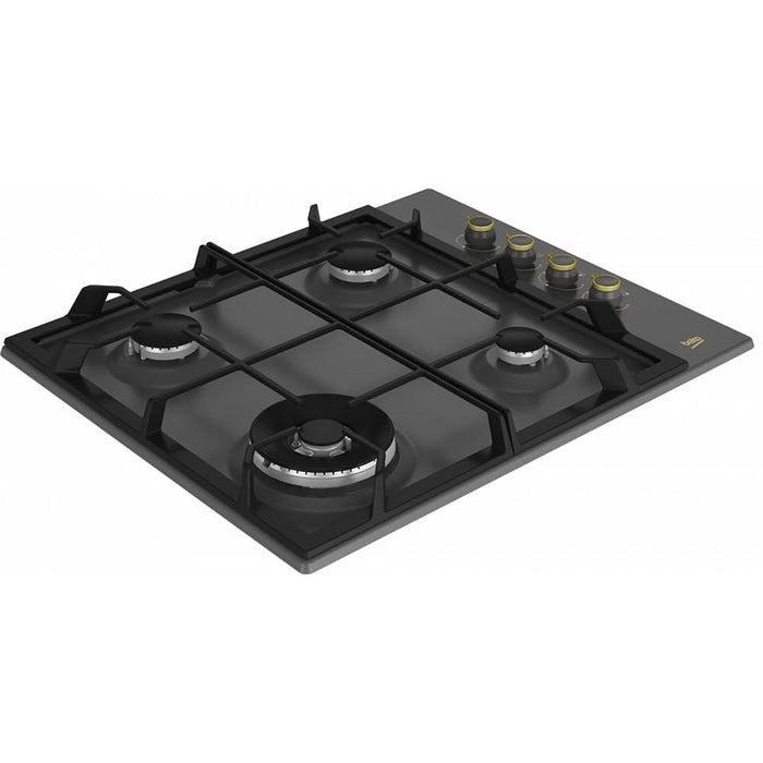 Plita incorporabila BEKO HIGG64125SAR, Gaz, 4 arzatoare, Wok, antracit - WALTI WALTI
