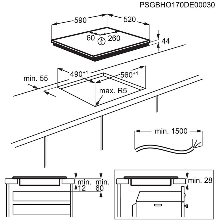 Plita incorporabila ELECTROLUX LIR60433B, Inductie, 4 arzatoare, Touch Control, negru WALTI